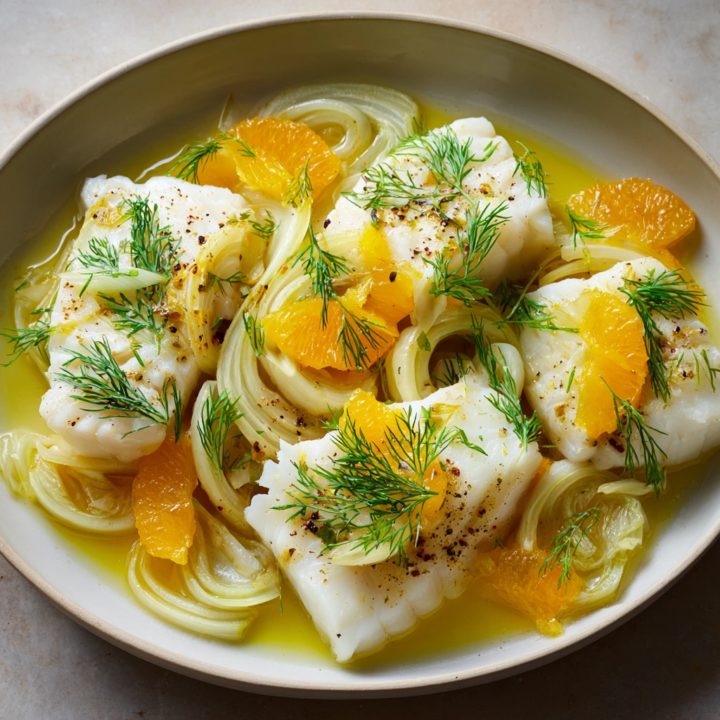 Poached Cod With Fennel and Orange for a Fresh Delight!