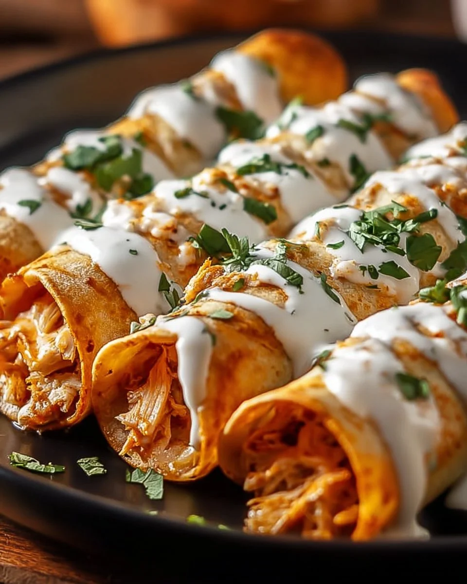 Baked Buffalo Chicken Taquitos