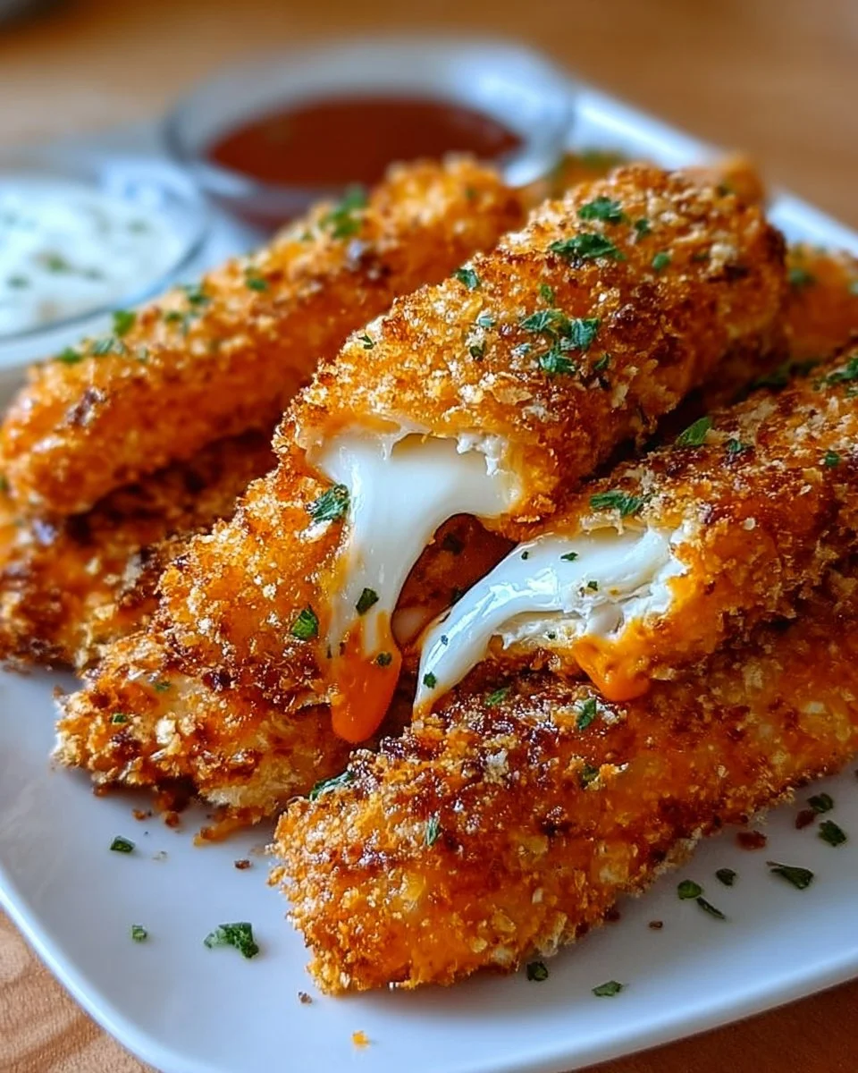 Buffalo Chicken Mozzarella Sticks for Spicy Snack Lovers