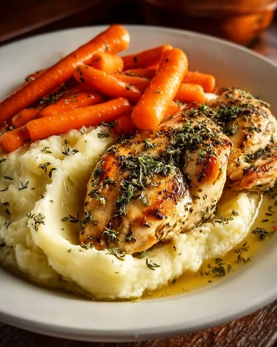 Make Garlic Herb Chicken with Mashed Potatoes and Glazed Carrots Tonight!