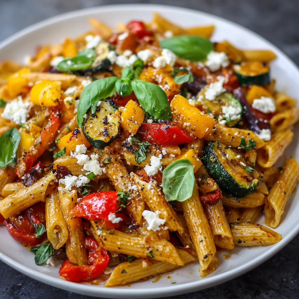 Roasted Veggie Pasta with Feta: A Flavorful Delight!