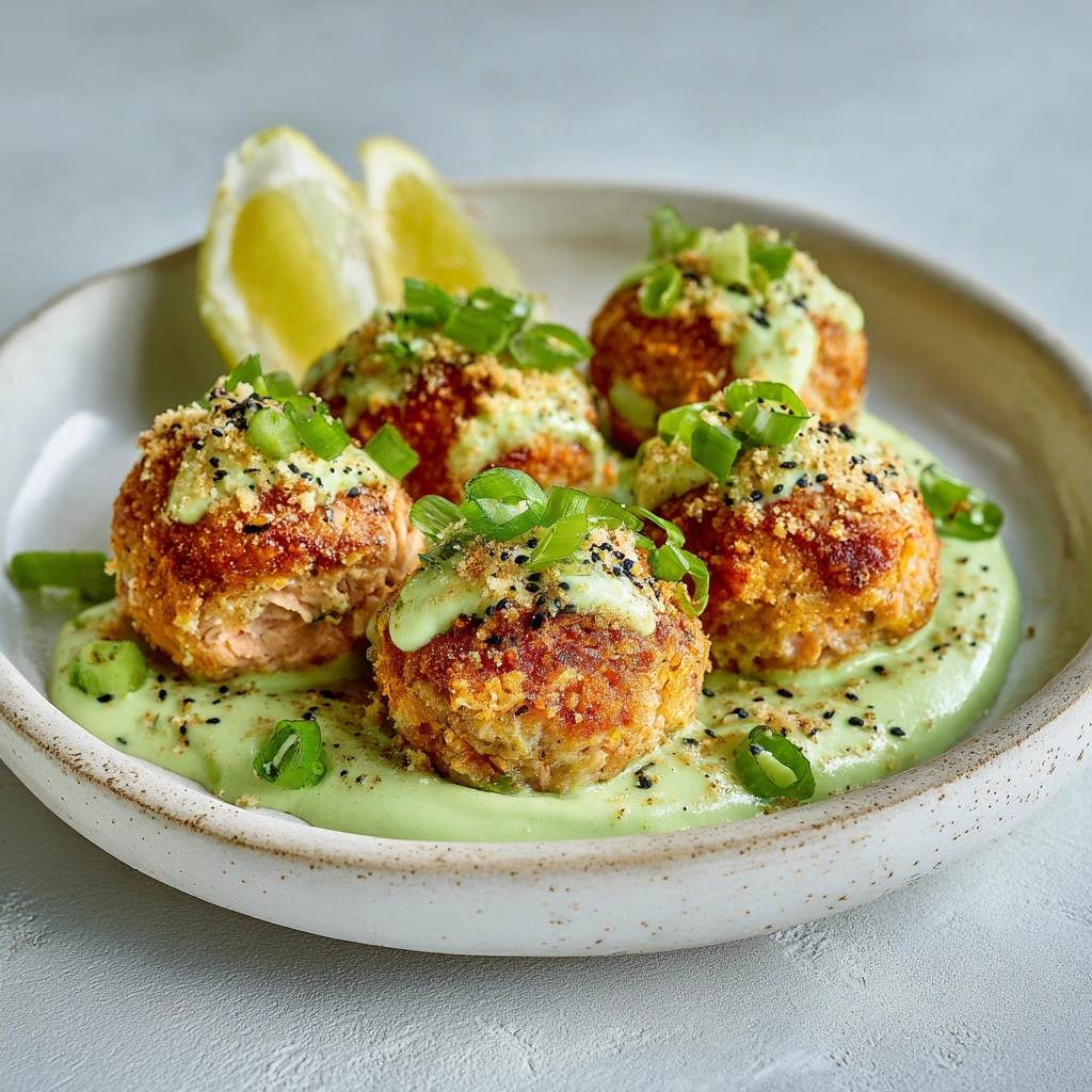 Salmon Balls with Creamy Avocado Sauce for a Delicious Twist!