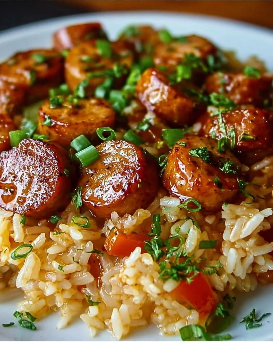 One-Skillet Cajun Honey Garlic Sausage & Rice