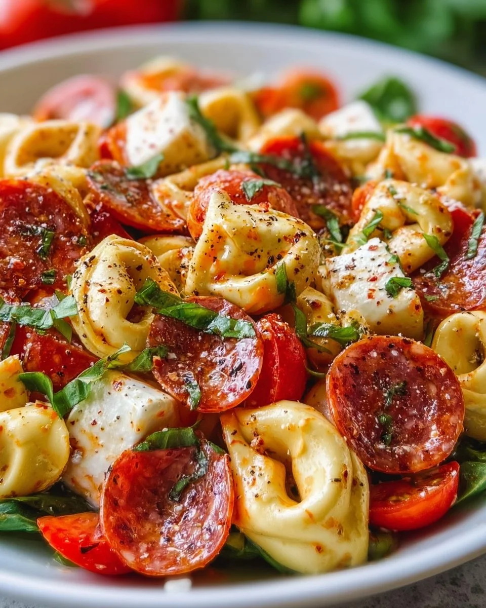Roasted Red Pepper and Parmesan Tortellini Salad
