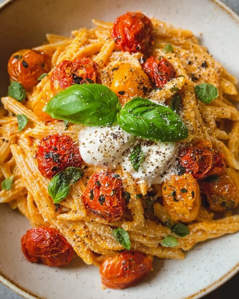 Roasted Tomato and Garlic Ricotta Pasta