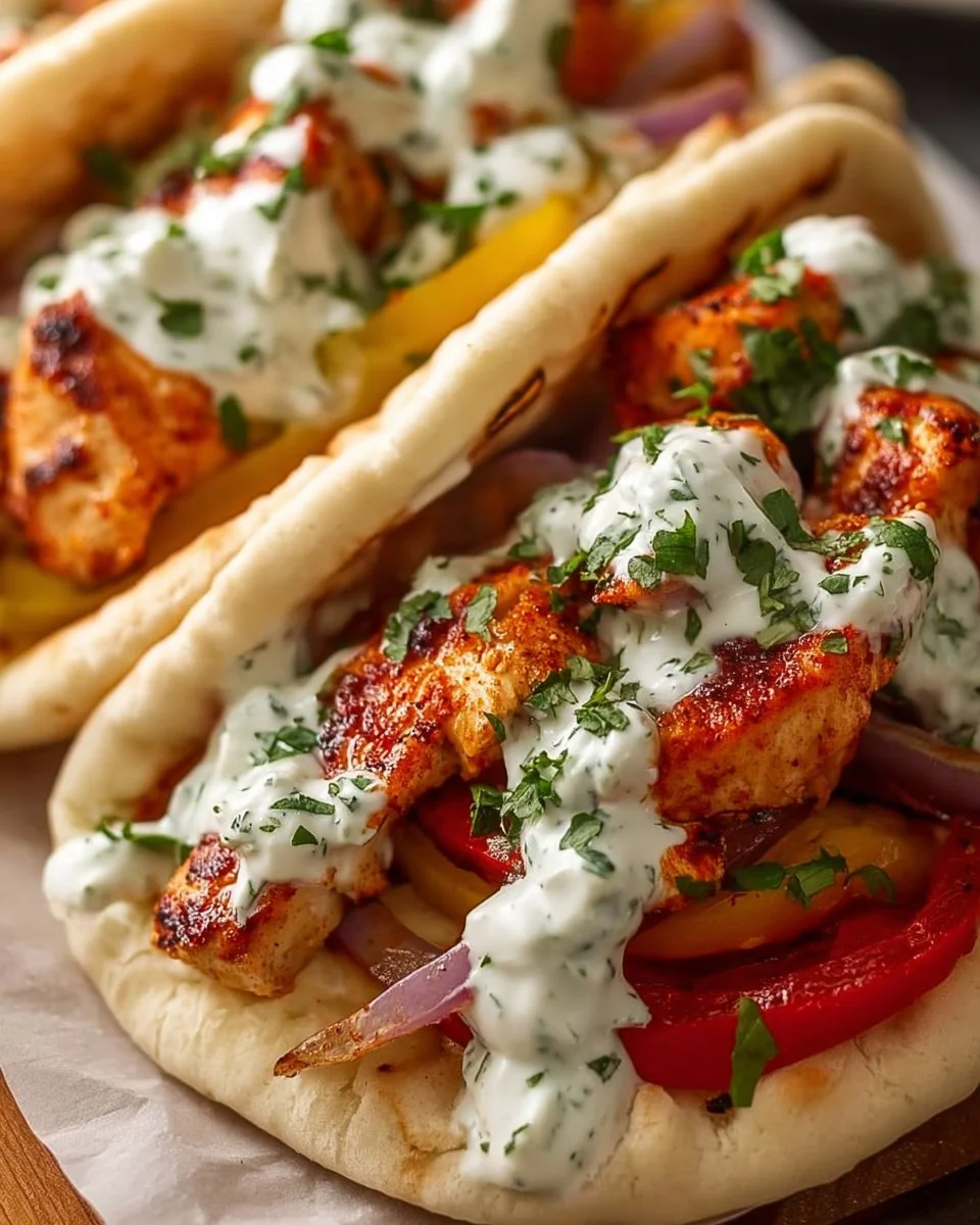 Sheet Pan Chicken Pitas with Herby Ranch Recipe