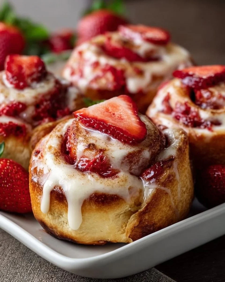 Strawberry Cheesecake Cinnabon Rolls