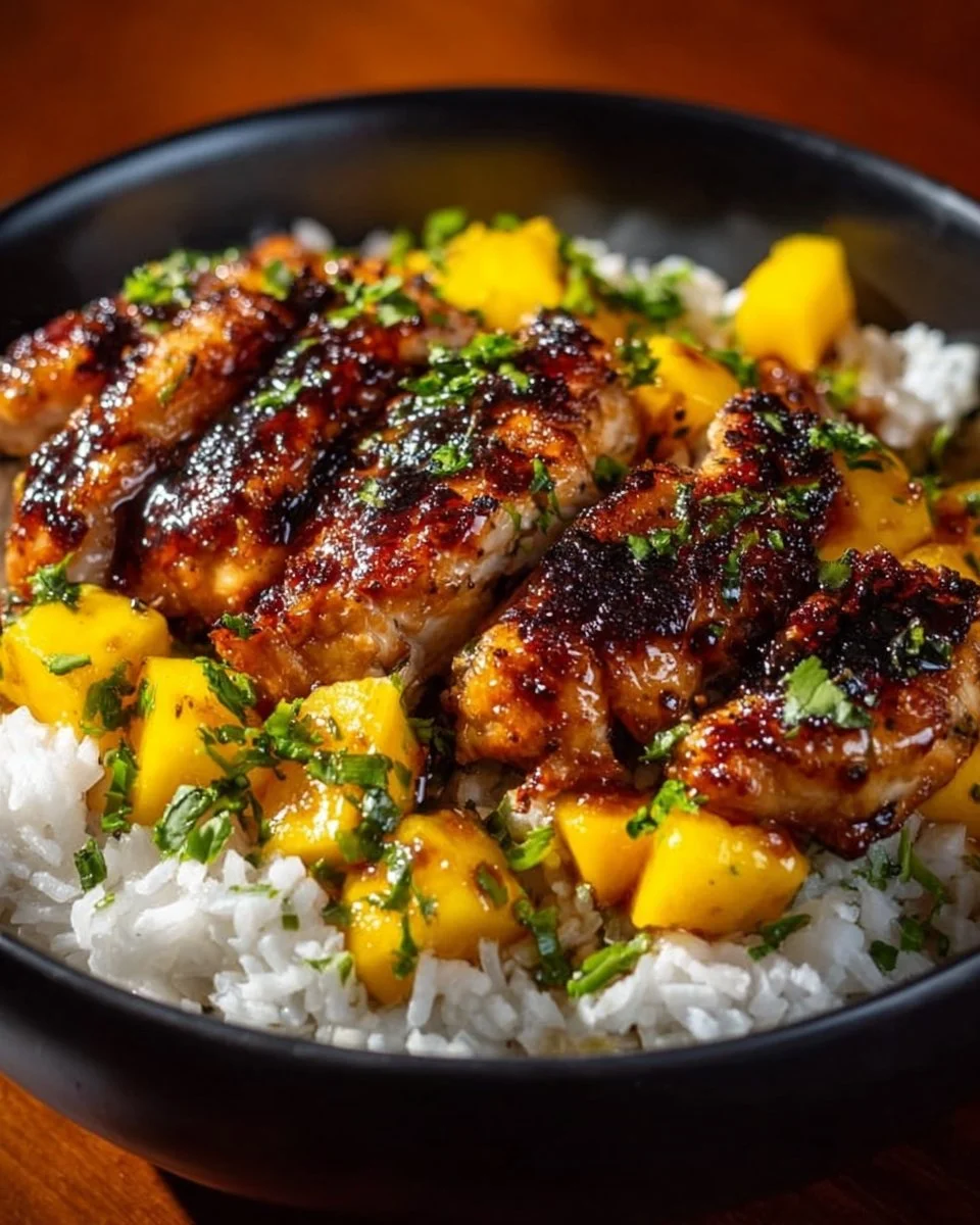 Sweet &amp; Savory Asian Mango Glazed Chicken Twists