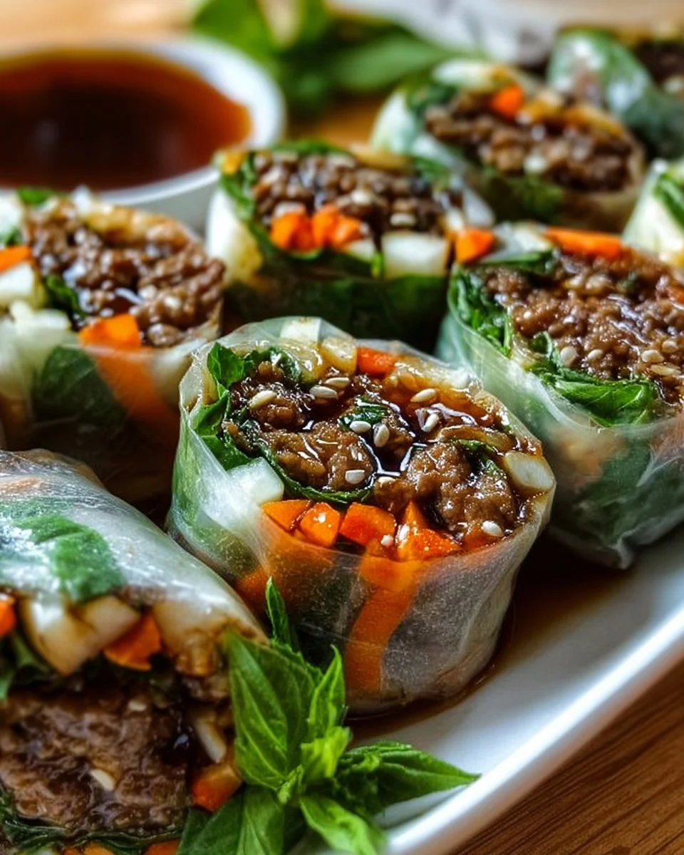 Thai Basil Beef Rolls That Burst with Fresh Flavor