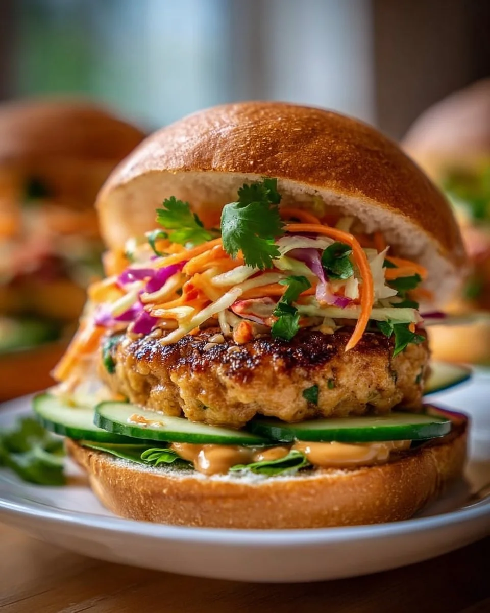 Thai Peanut Turkey Burgers