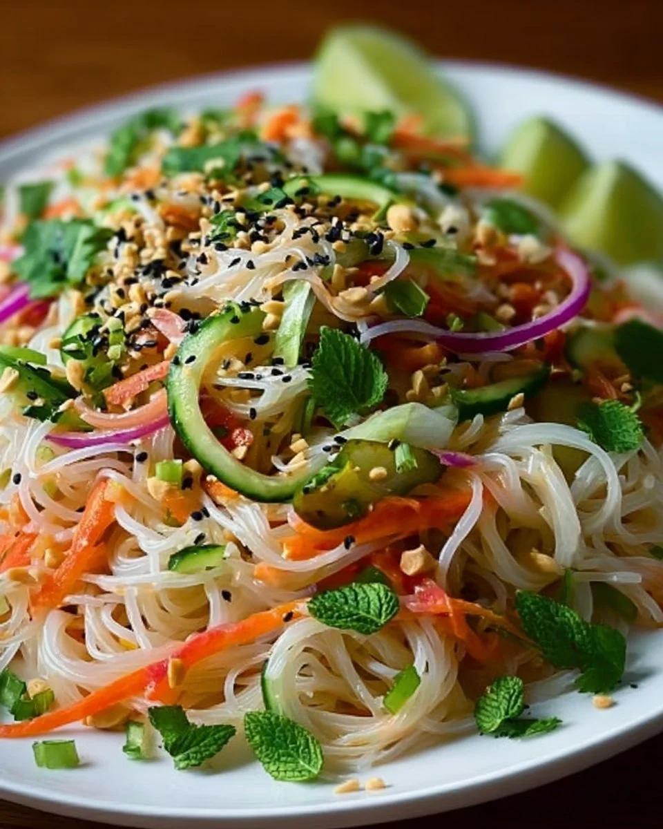 Asian Noodle Salad with Ginger-Lime Dressing