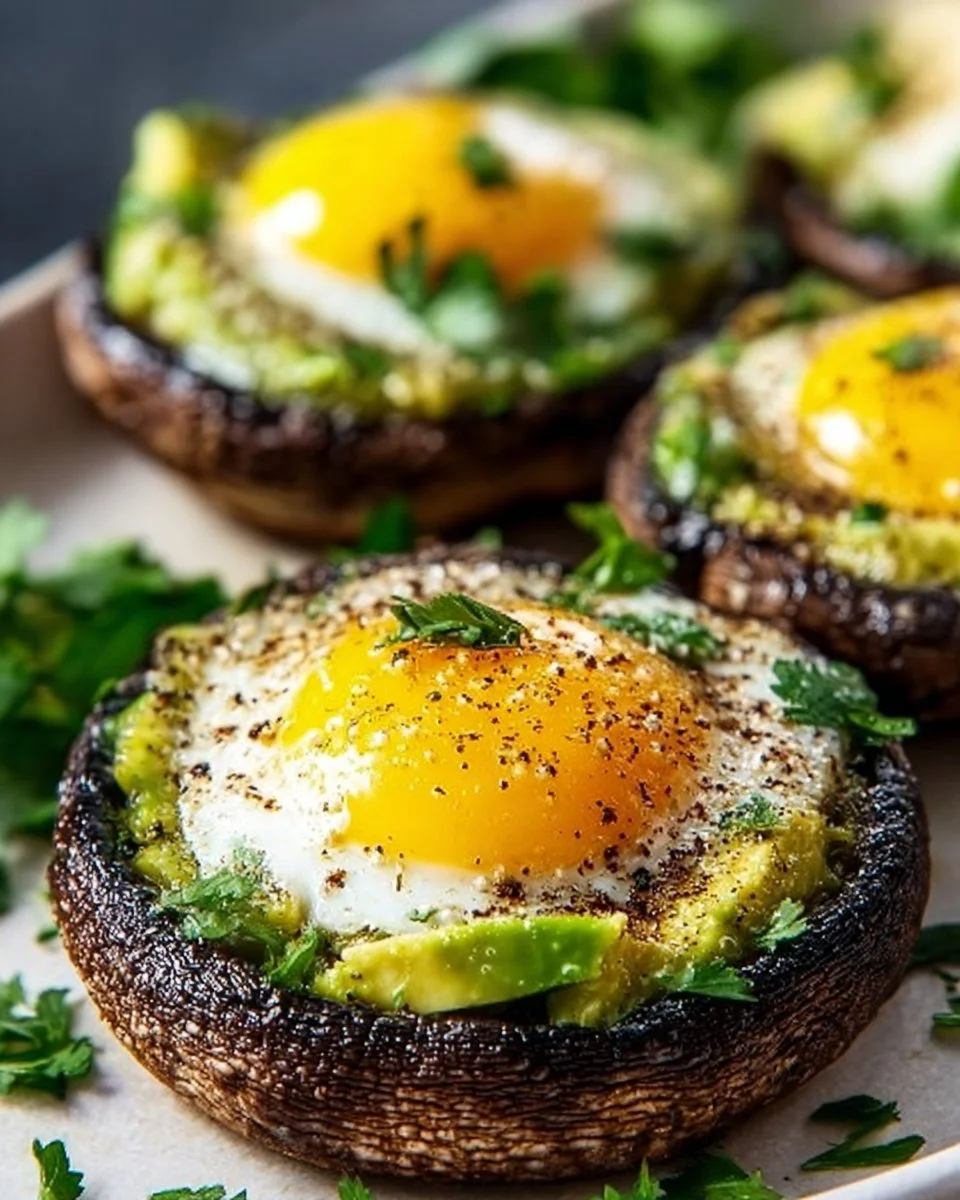 Avocado &amp; Egg Stuffed Portobello Mushrooms
