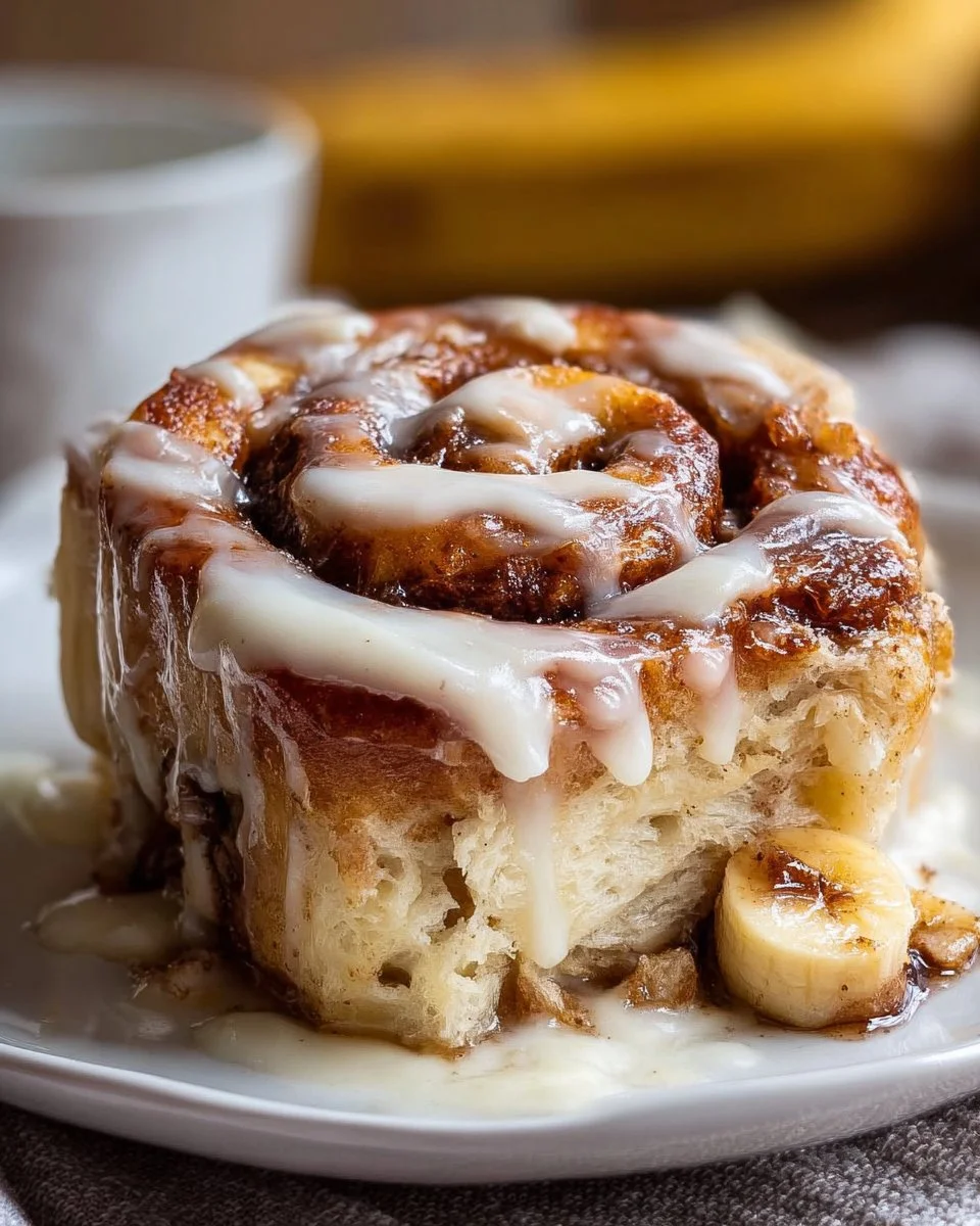Banana Bread Cinnamon Rolls With Cream Cheese Frosting