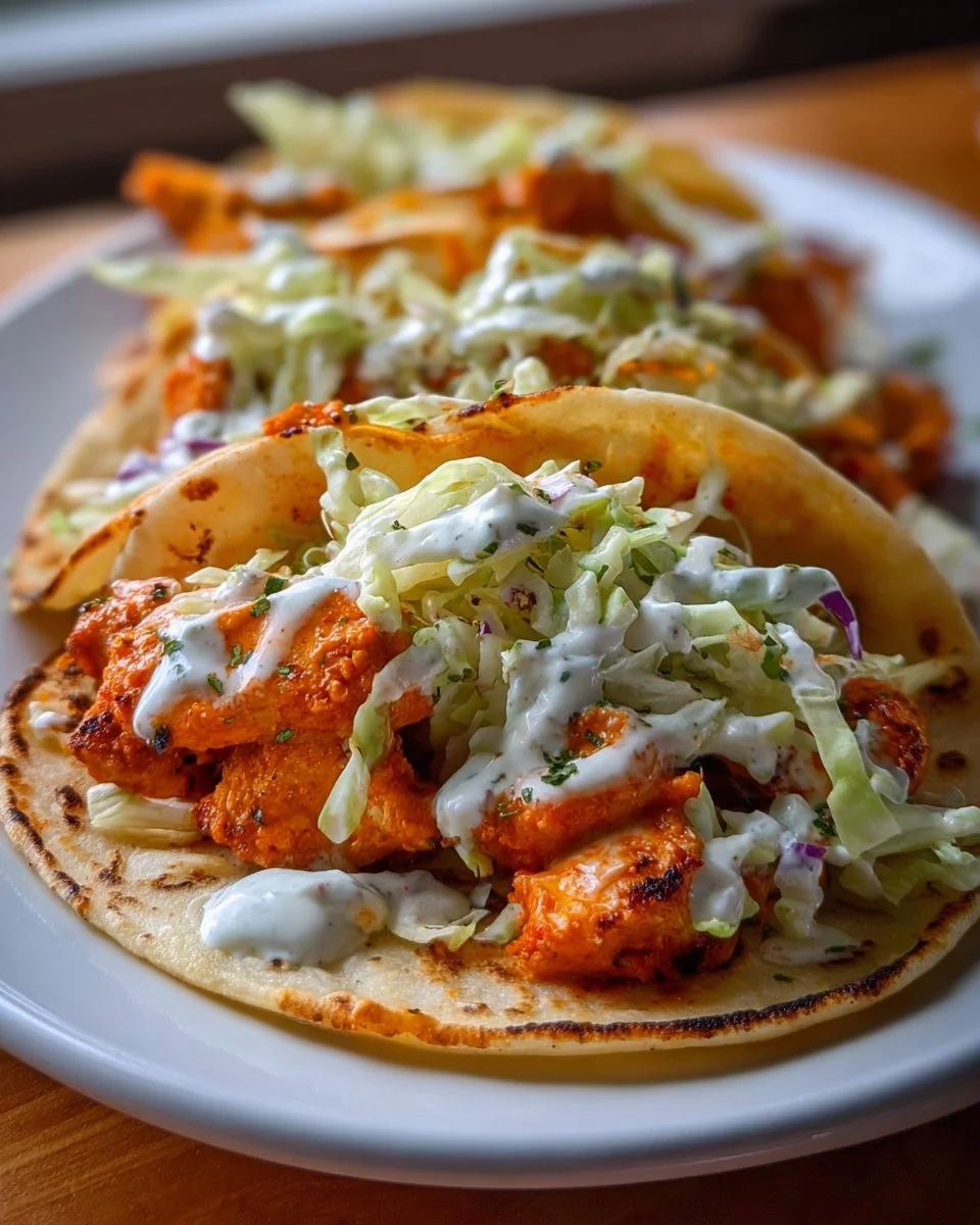 Buffalo Chicken Smash Burger Tacos