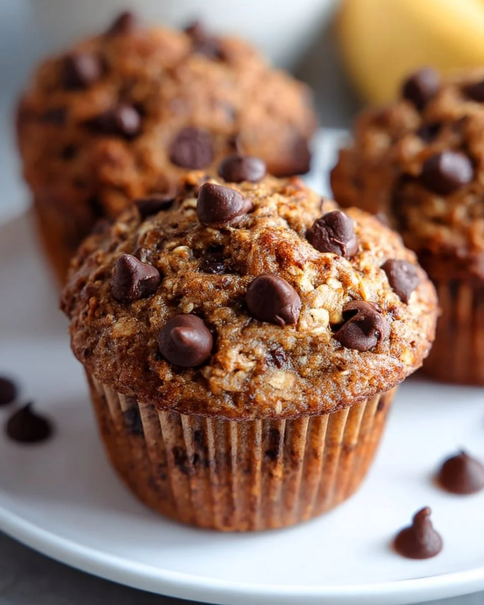 Chocolate Banana Oatmeal Muffins