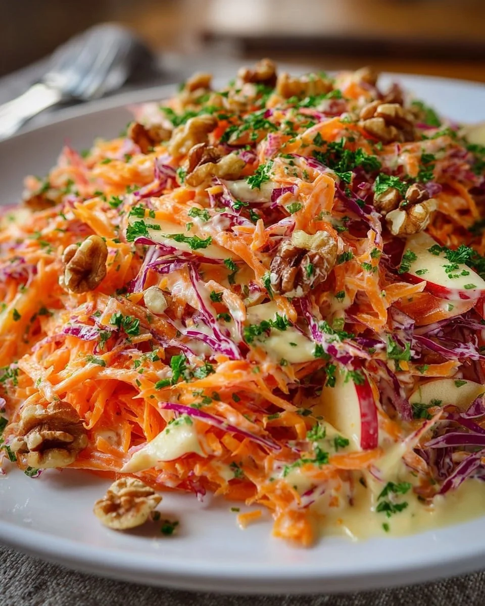 Crunchy Apple Carrot Salad with Creamy Citrus Dressing