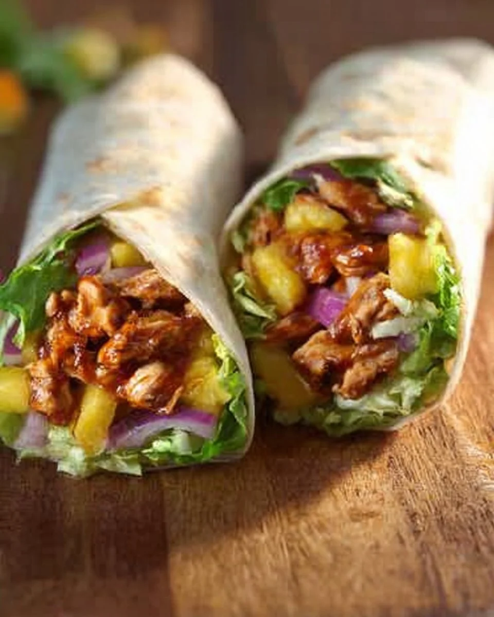 Hawaiian BBQ Chicken Wraps
