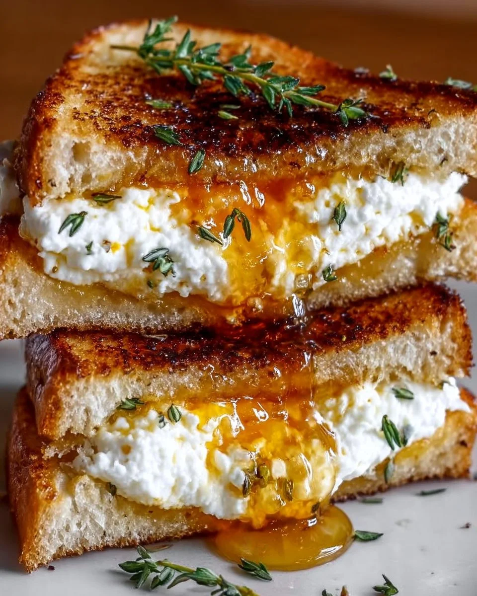Indulge in Goat Cheese Grilled Cheese with Honey Bliss