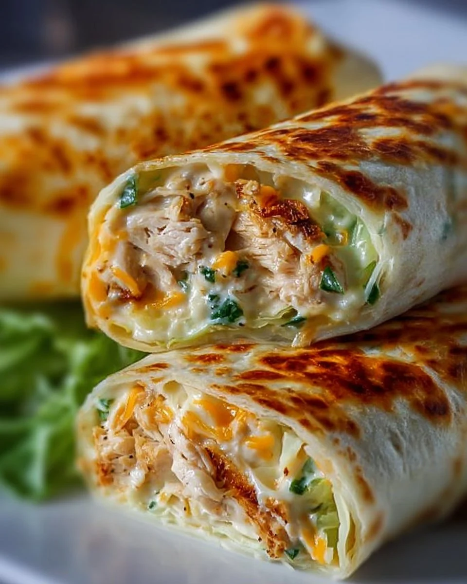Low Carb Cheesy Garlic Chicken Wraps