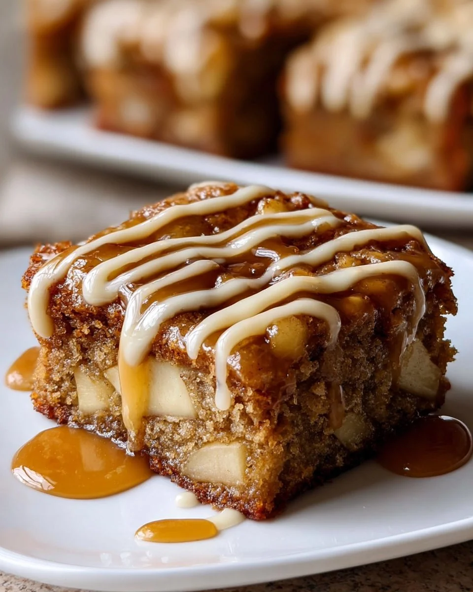 Maple Glazed Apple Blondies