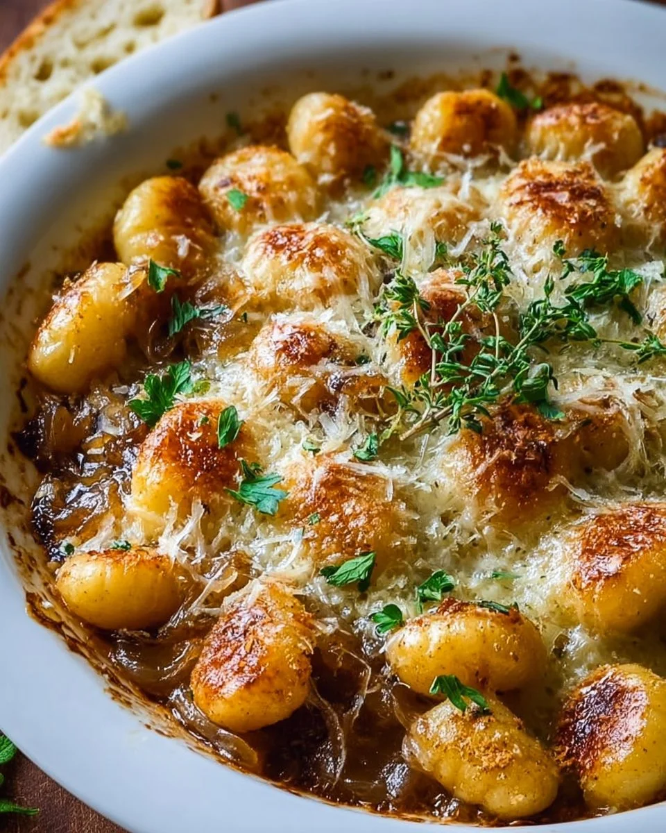 Mouthwatering Baked French Onion Gnocchi