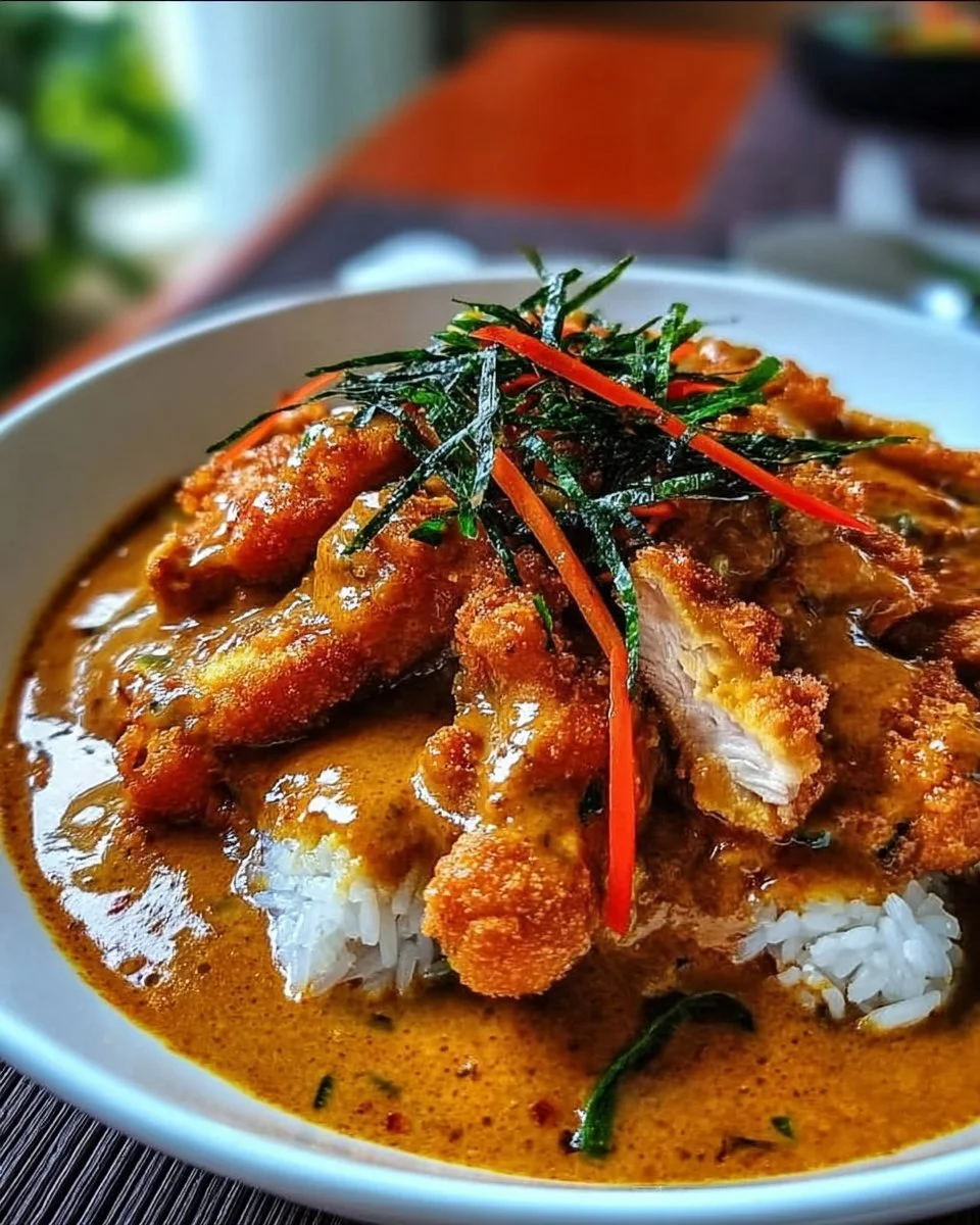 Delicious homemade chicken curry in a bowl with rice and spices.