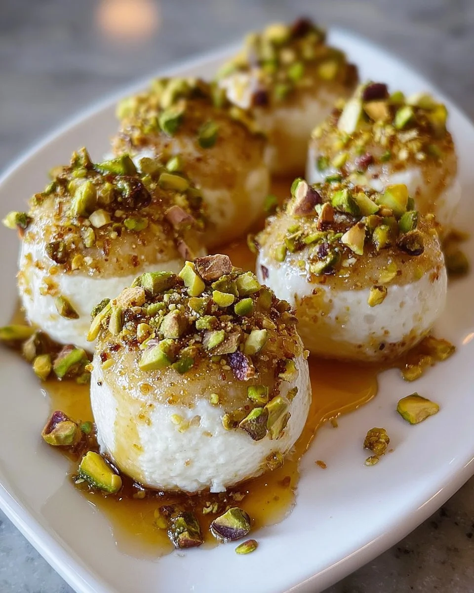 Ricotta Pistachio Honey Bites