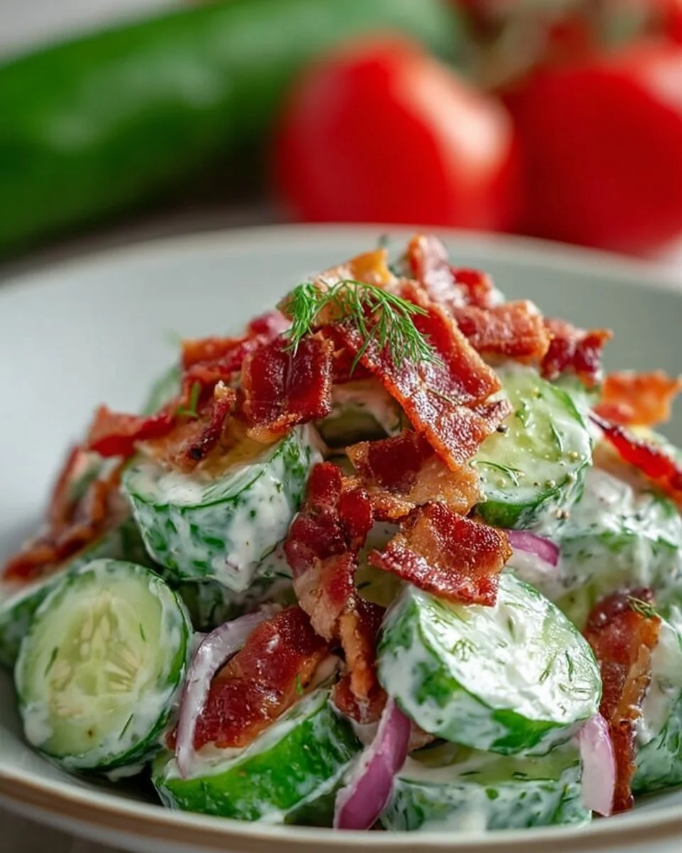 Savory Cucumber Salad with Bacon