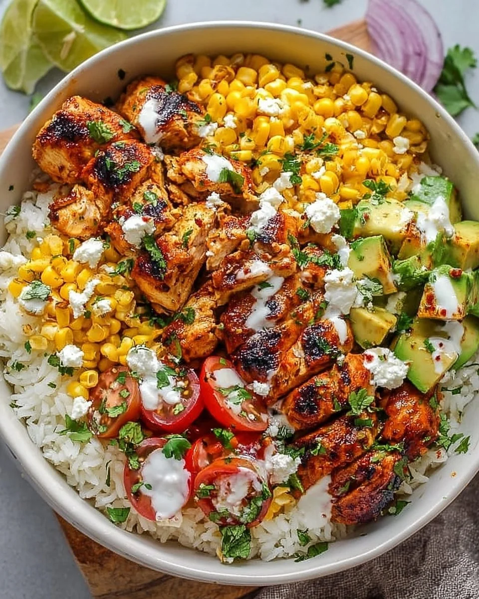 Street Corn Chicken Rice Bowl
