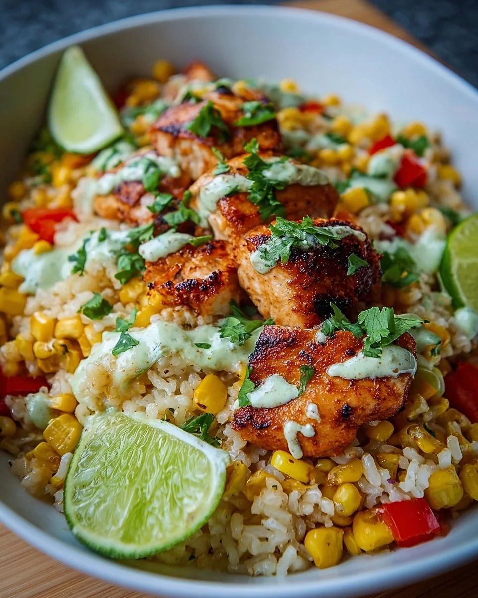 Street Corn Chicken Rice Bowl