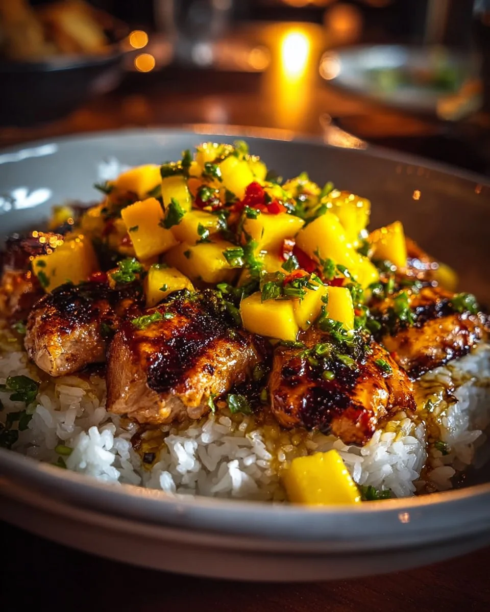 Sweet &amp; Savory Asian Mango Glazed Chicken Twists