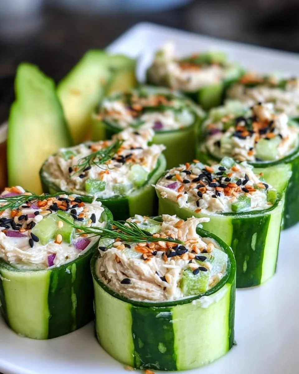 Tasty Chicken Salad Cucumber Roll Ups
