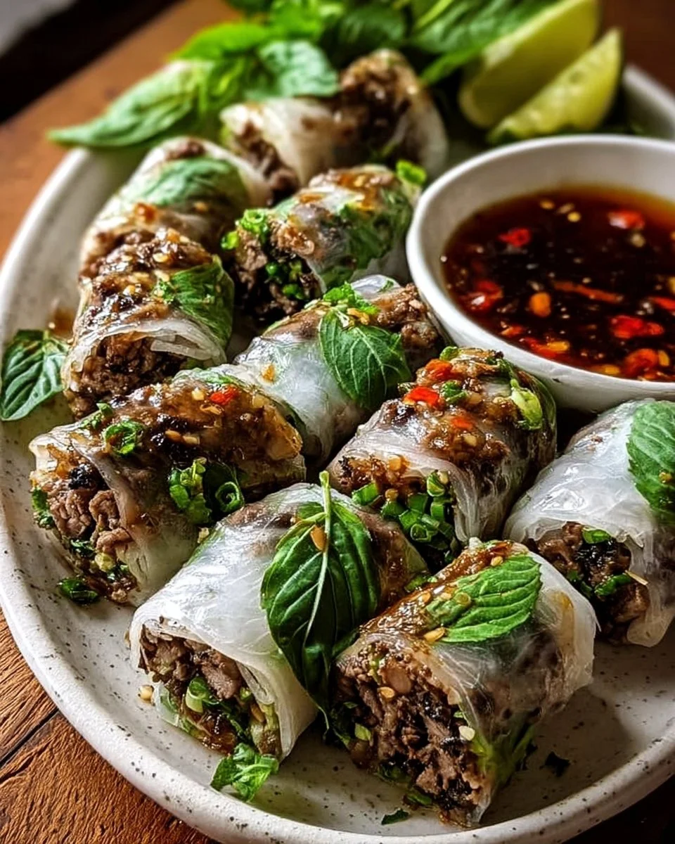 Thai Basil Beef Rolls