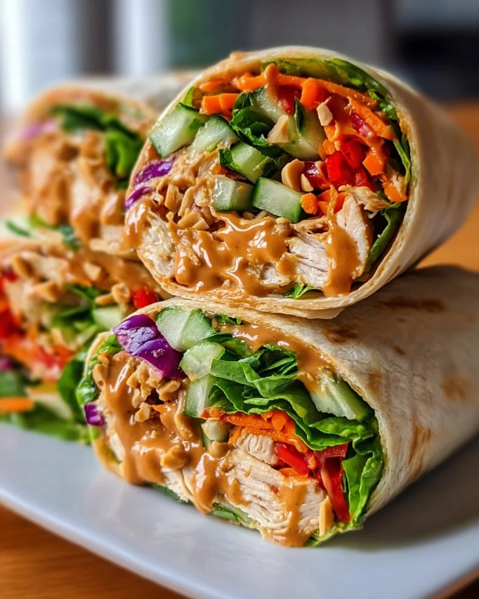 Thai Peanut Chicken Wraps