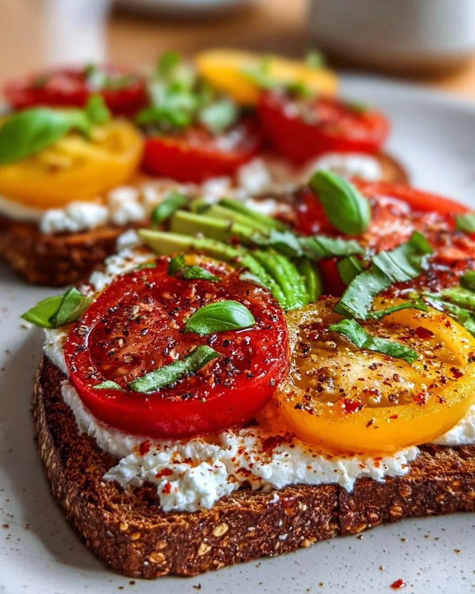 Tomato and Cottage Cheese Toast