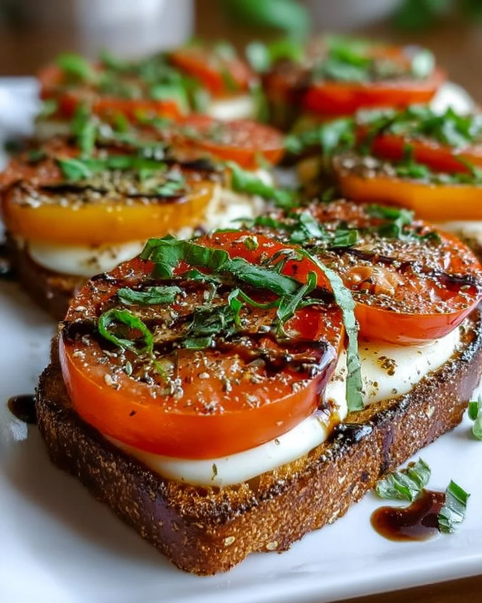 Tomato Basil Mozzarella Toast