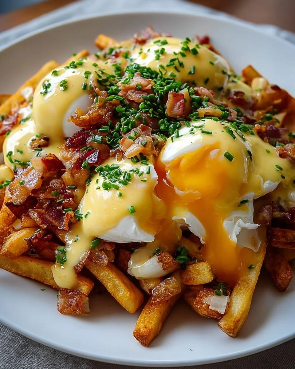 Ultimate Breakfast Poutine with Creamy Hollandaise Sauce