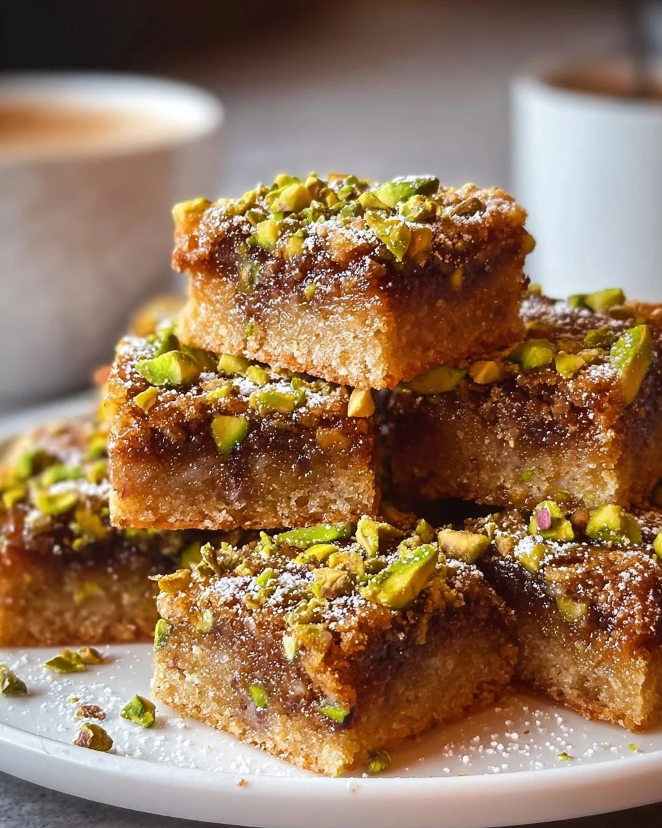 Brown Butter and Honey Pistachio Cookie Bars