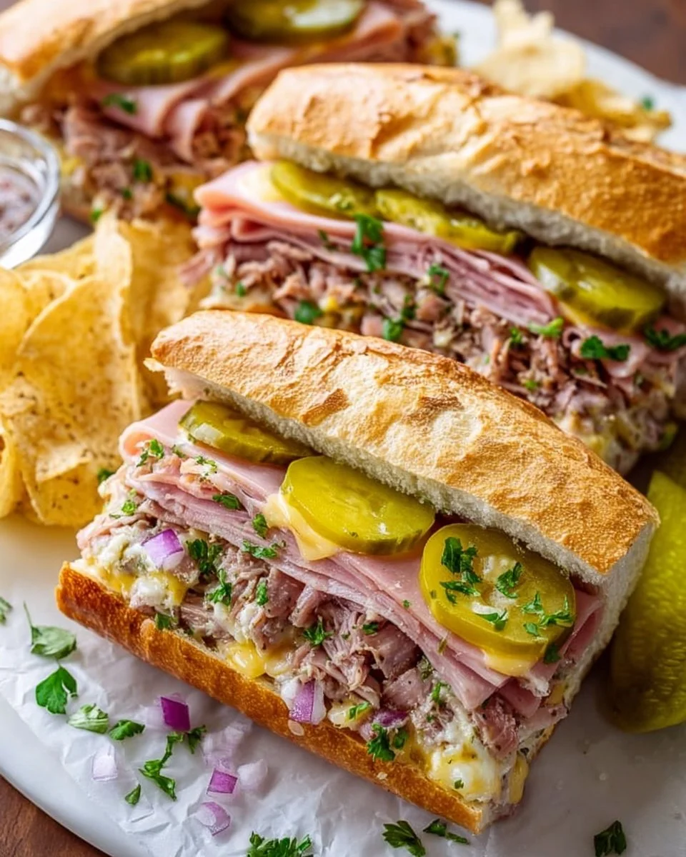 Cuban Garlic Bread Sandwiches