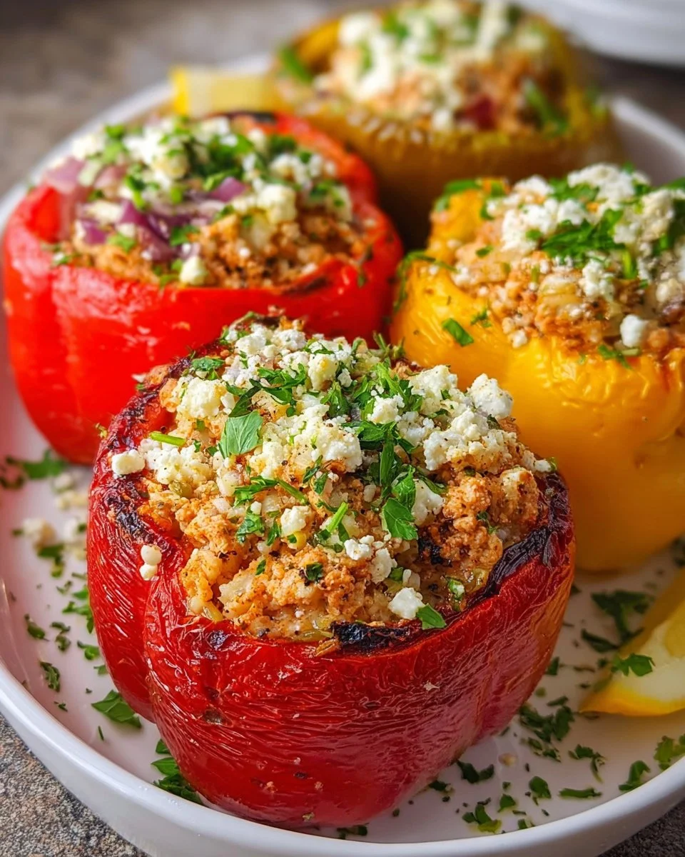 Greek Chicken Stuffed Peppers