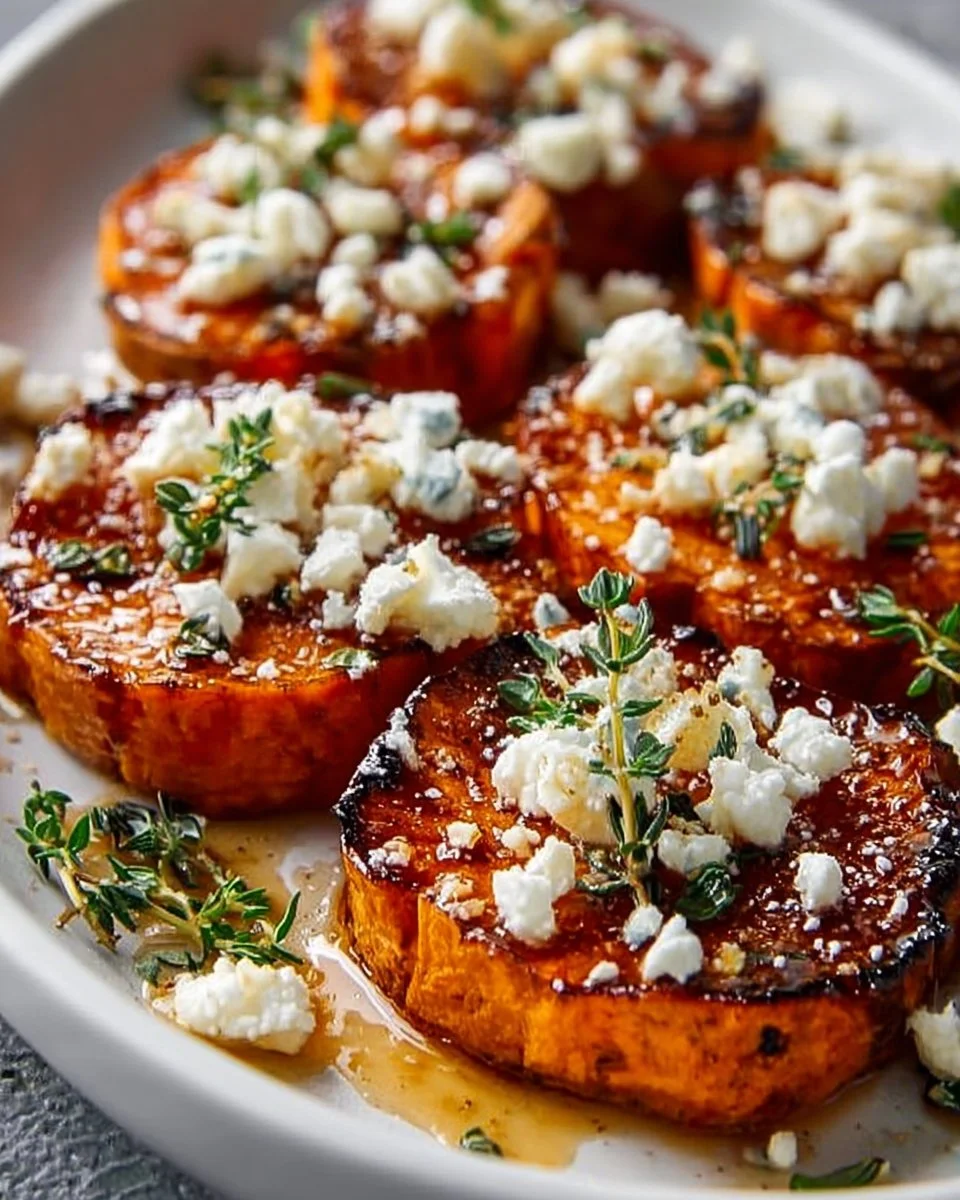 Honey Feta Sweet Potato Rounds