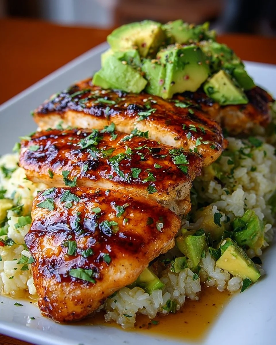 Honey Lime Chicken with Avocado Rice