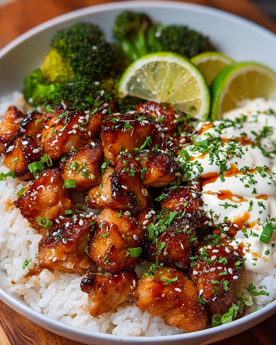 Honey Sriracha Chicken Rice Bowls