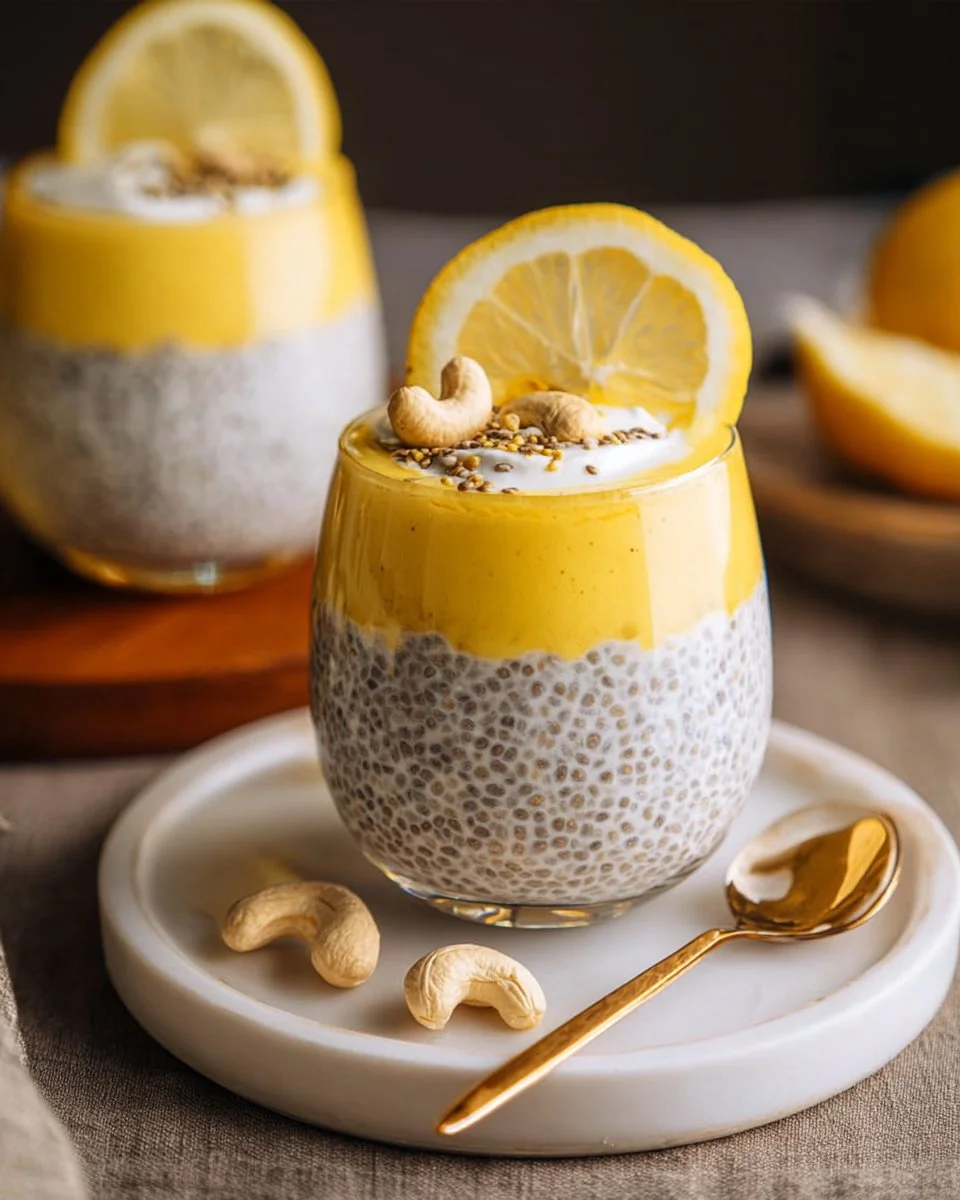 Lemon Cream Chia Pudding with Oat Milk