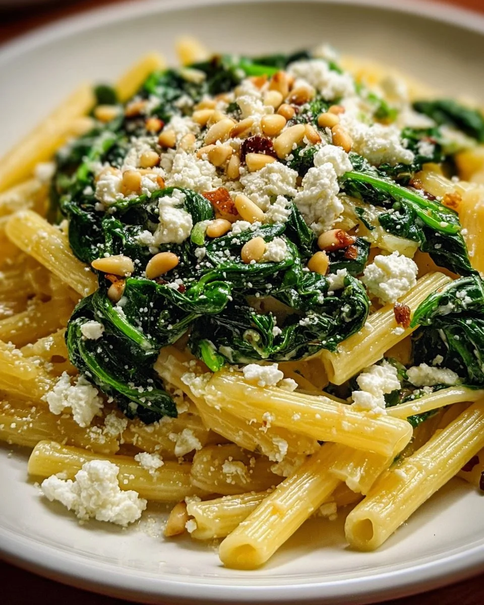 Quick Spinach Feta Pasta