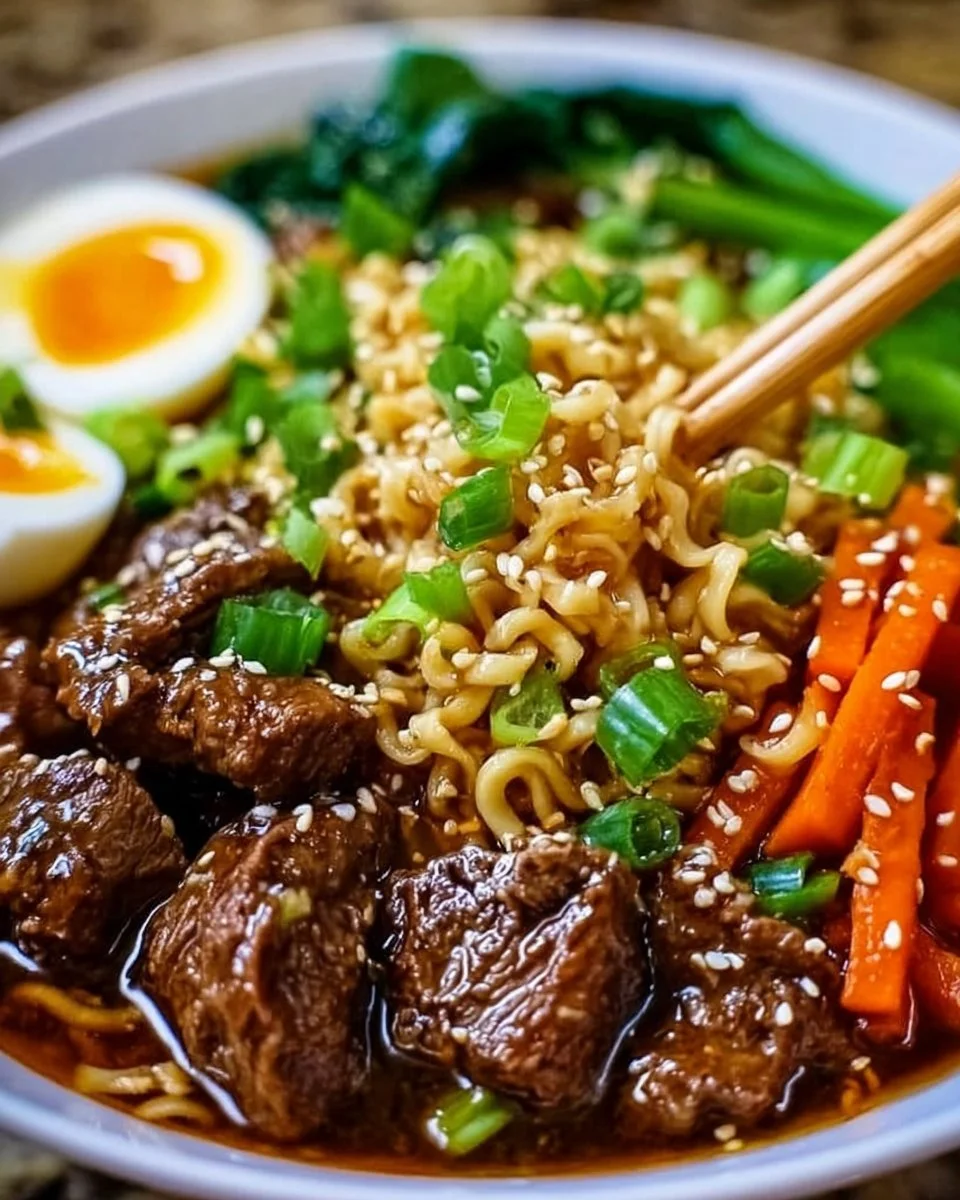 Slow Cooker Beef Ramen Noodles