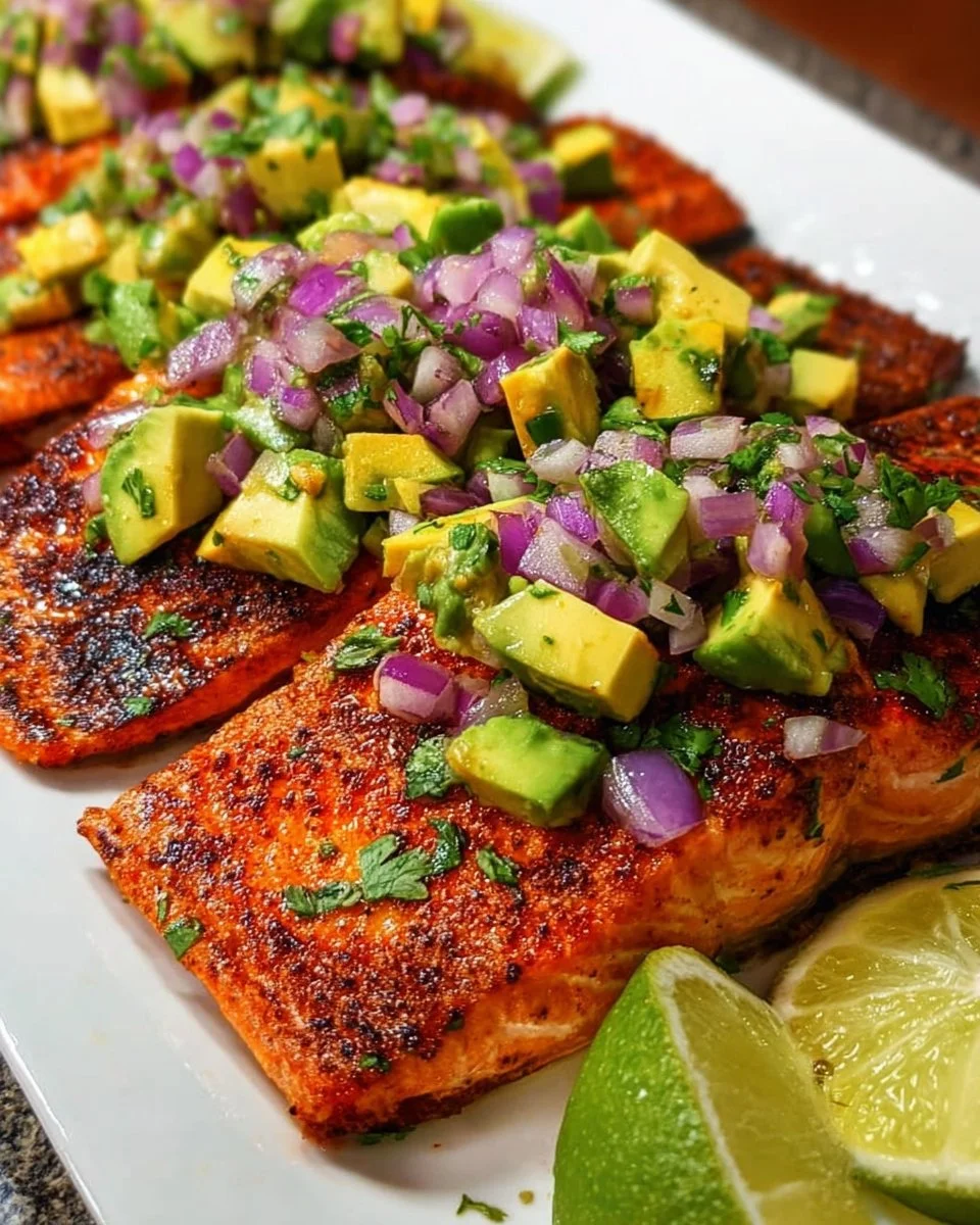 Grilled Salmon with Avocado Salsa
