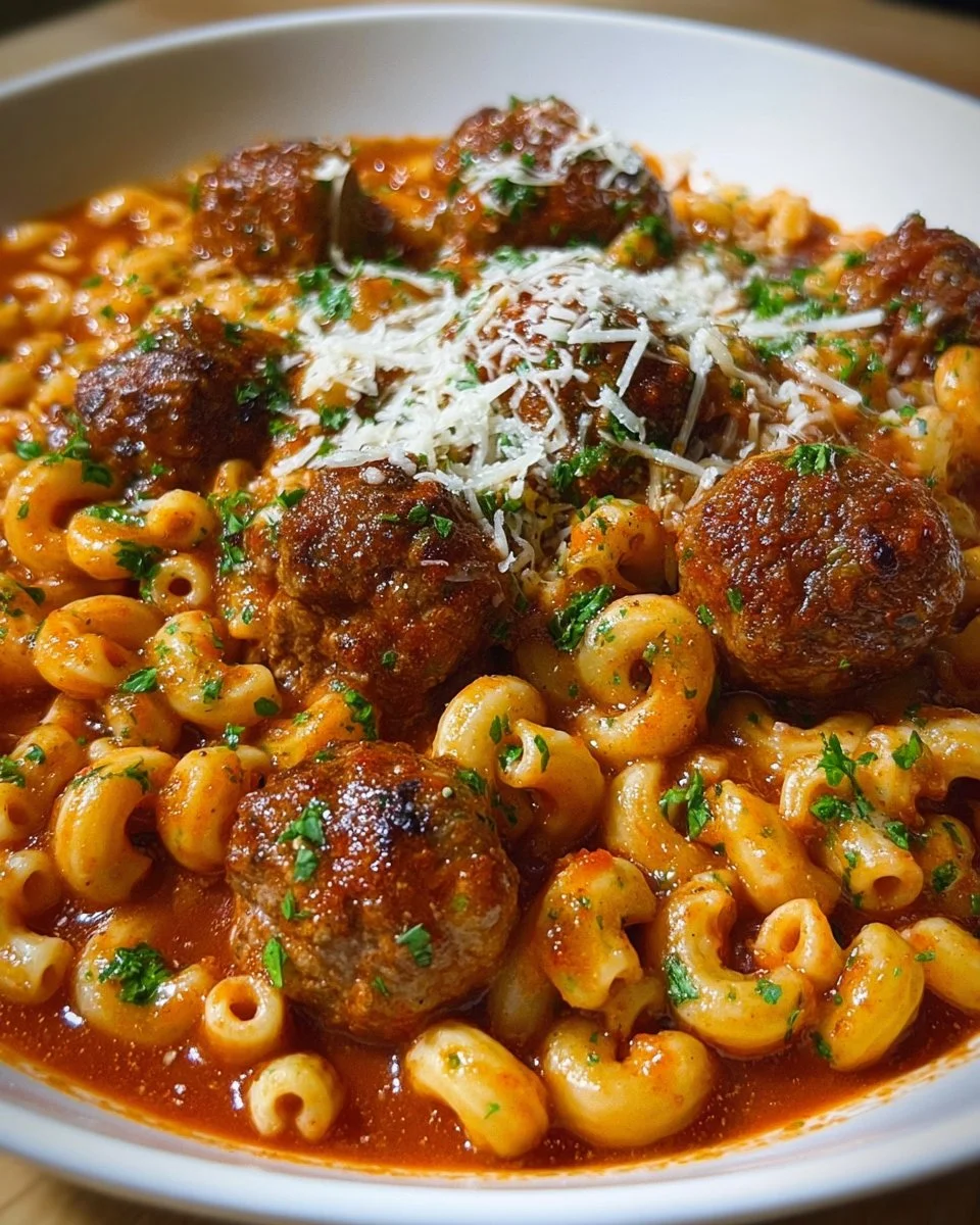 Homemade Spaghettios with Meatballs
