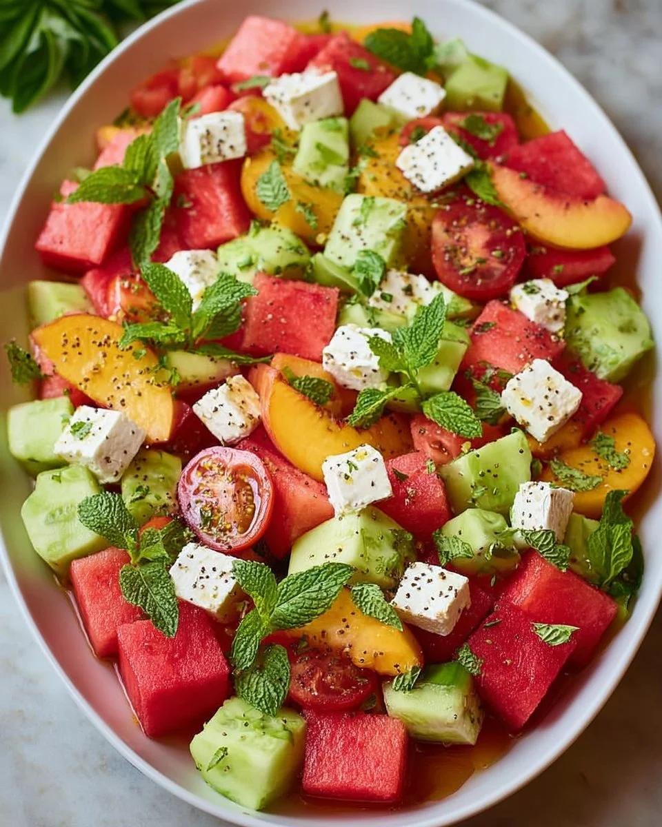 Nectarine Watermelon Feta Salad