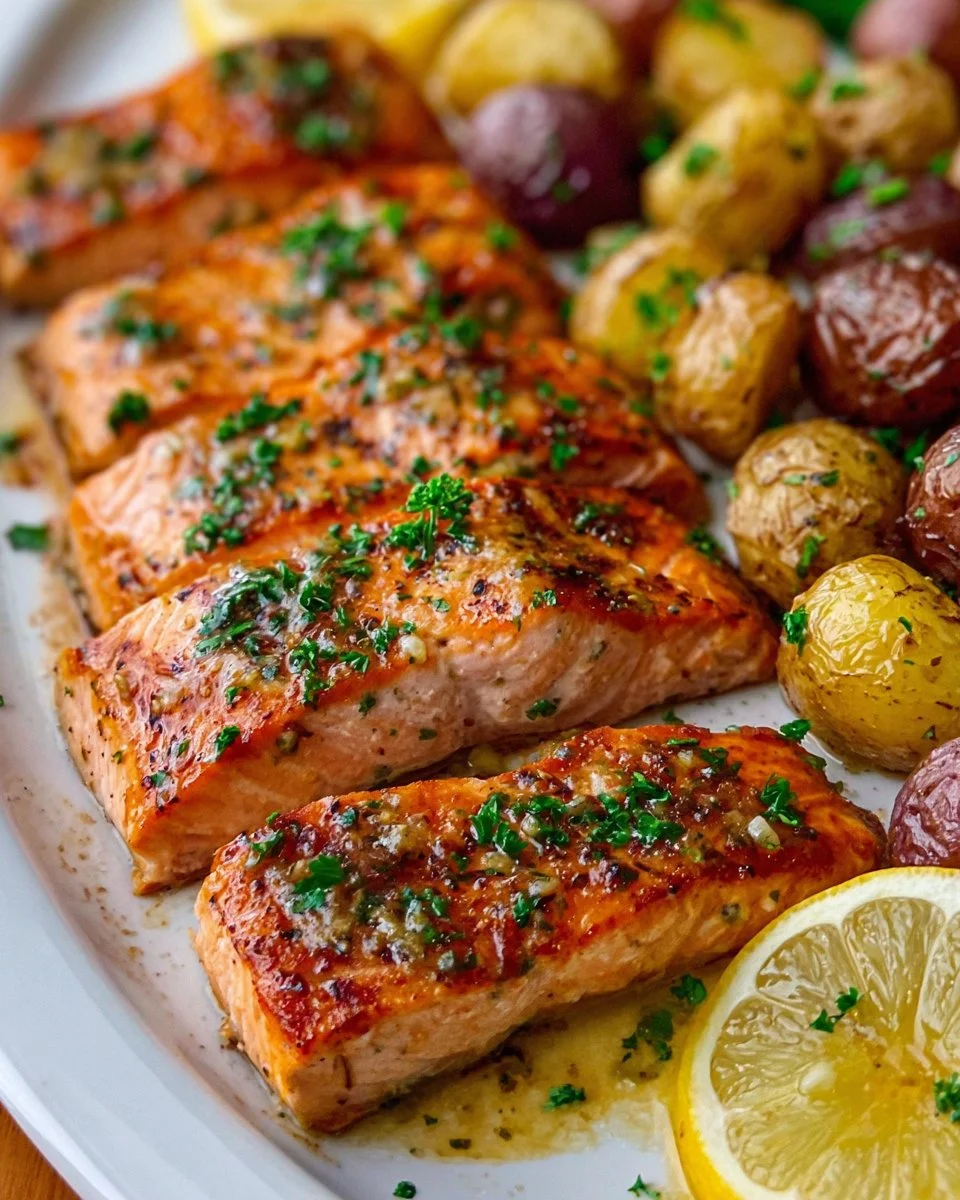 Sheet Pan Salmon with Roasted Potatoes